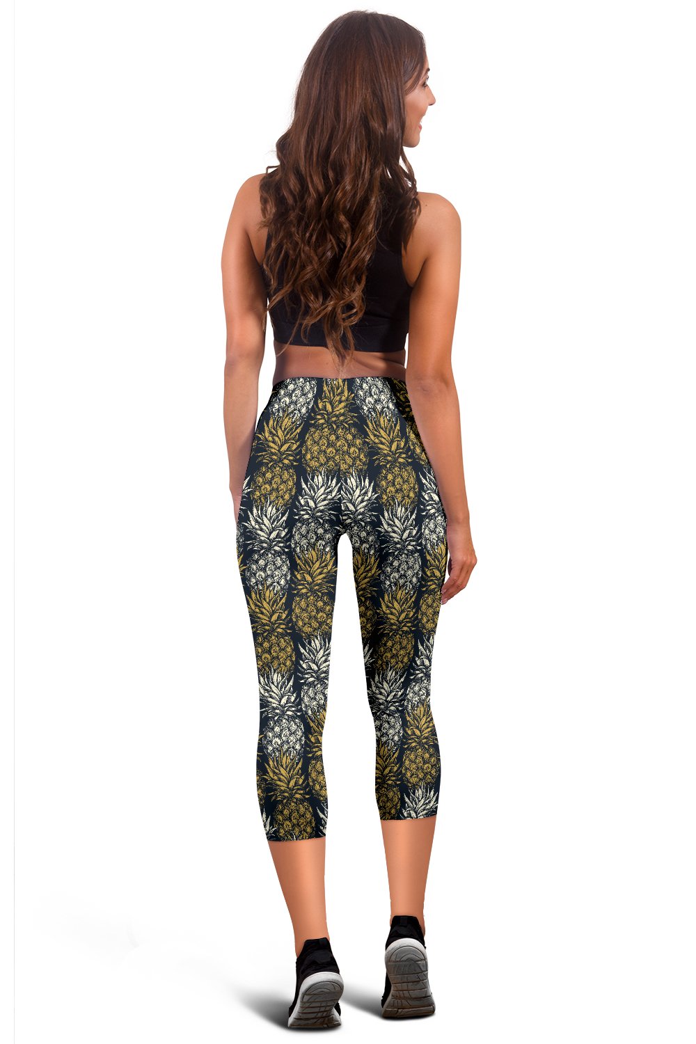 Pineapple Print Design Pattern Women Capris