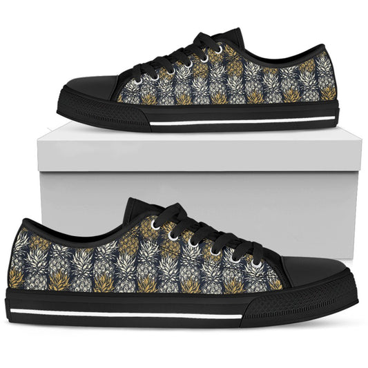 Pineapple Print Design Pattern Women Low Top Shoes-JTAMIGO.COM