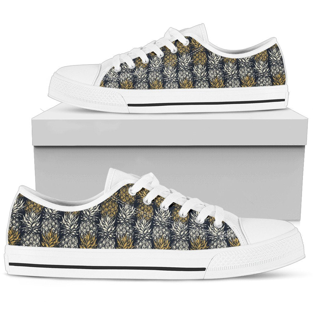 Pineapple Print Design Pattern Women Low Top Shoes-JTAMIGO.COM