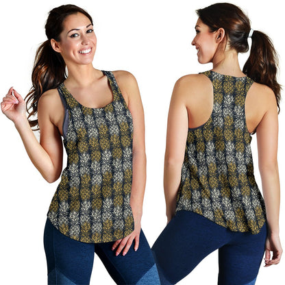 Pineapple Print Design Pattern Women Racerback Tank Top