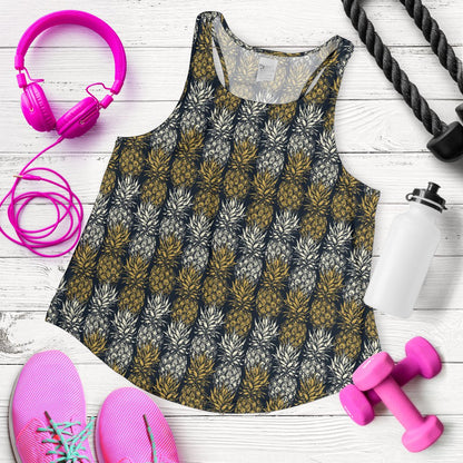 Pineapple Print Design Pattern Women Racerback Tank Top