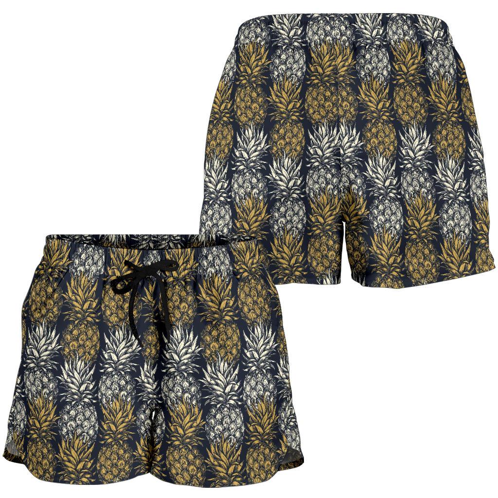 Pineapple Print Design Pattern Women Shorts-JTAMIGO.COM