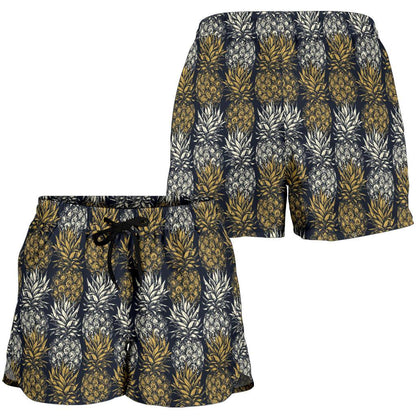 Pineapple Print Design Pattern Women Shorts-JTAMIGO.COM
