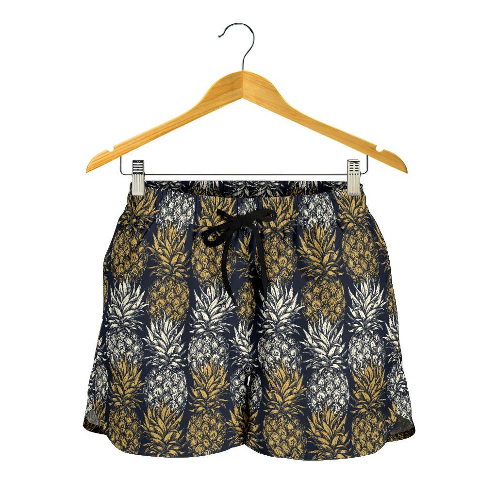 Pineapple Print Design Pattern Women Shorts-JTAMIGO.COM