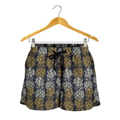 Pineapple Print Design Pattern Women Shorts-JTAMIGO.COM