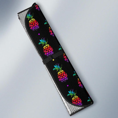 Pineapple Rainbow Dot Print Car Sun Shade For Windshield