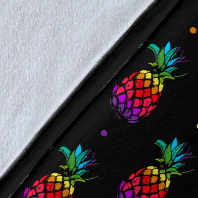 Pineapple Rainbow Dot Print Fleece Blanket