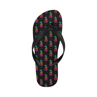 Pineapple Rainbow Dot Print Flip Flops-JTAMIGO.COM