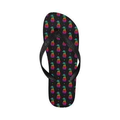 Pineapple Rainbow Dot Print Flip Flops-JTAMIGO.COM