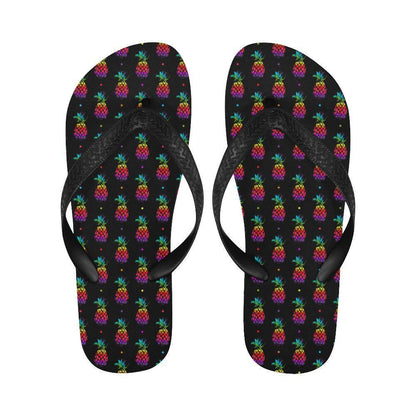 Pineapple Rainbow Dot Print Flip Flops-JTAMIGO.COM