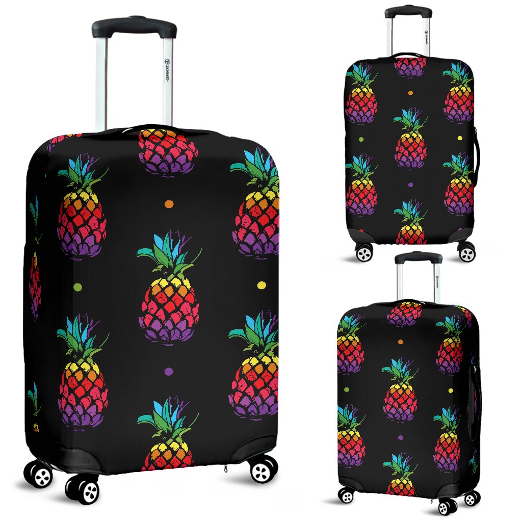 Pineapple Rainbow Dot Print Luggage Cover Protector