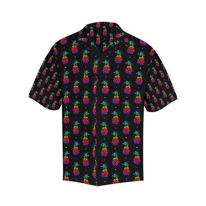 Pineapple Rainbow Dot Print Men Aloha Hawaiian Shirt