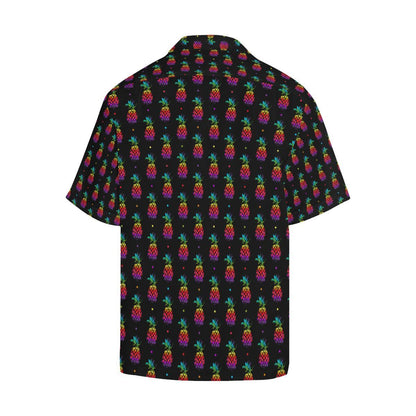 Pineapple Rainbow Dot Print Men Aloha Hawaiian Shirt