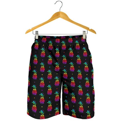 Pineapple Rainbow Dot Print Mens Shorts-JTAMIGO.COM
