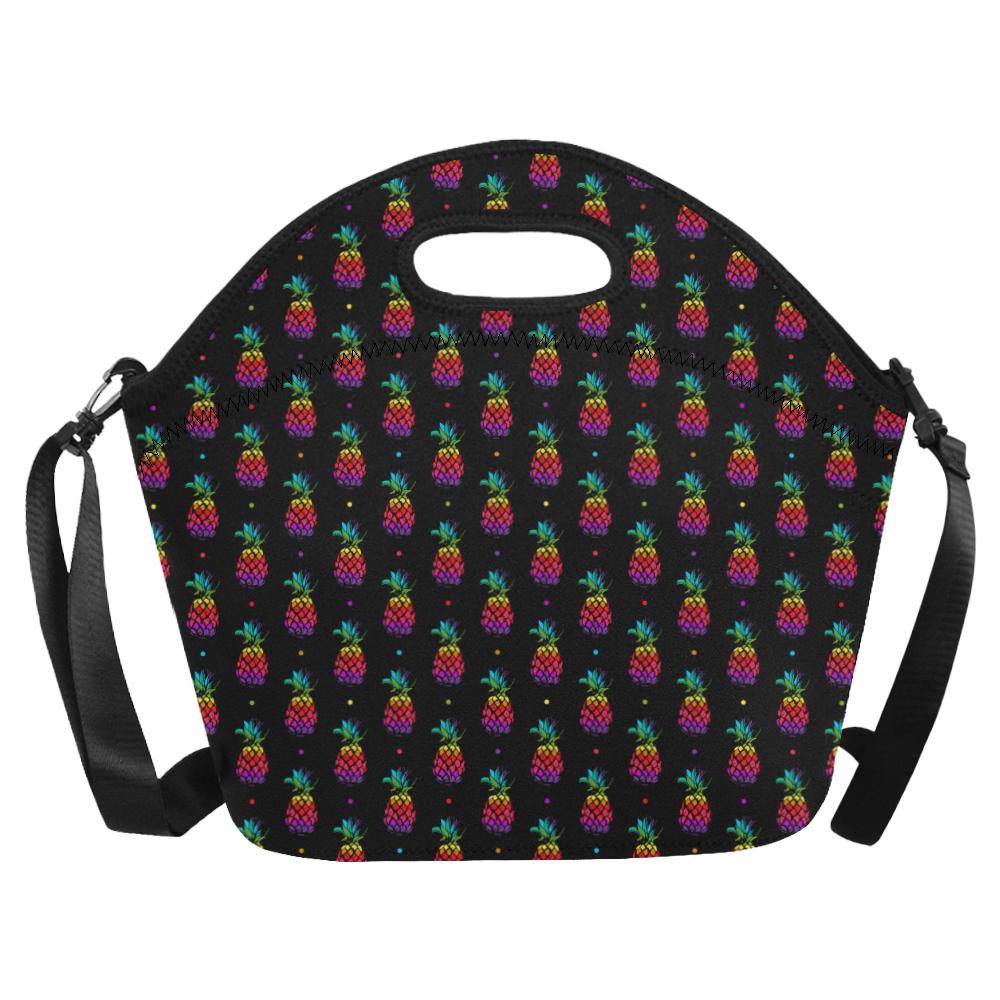 Pineapple Rainbow Dot Print Neoprene Lunch Bag (Model 1669)(Large)-JTAMIGO.COM