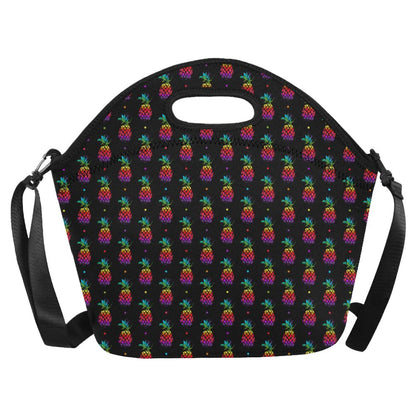 Pineapple Rainbow Dot Print Neoprene Lunch Bag (Model 1669)(Large)-JTAMIGO.COM