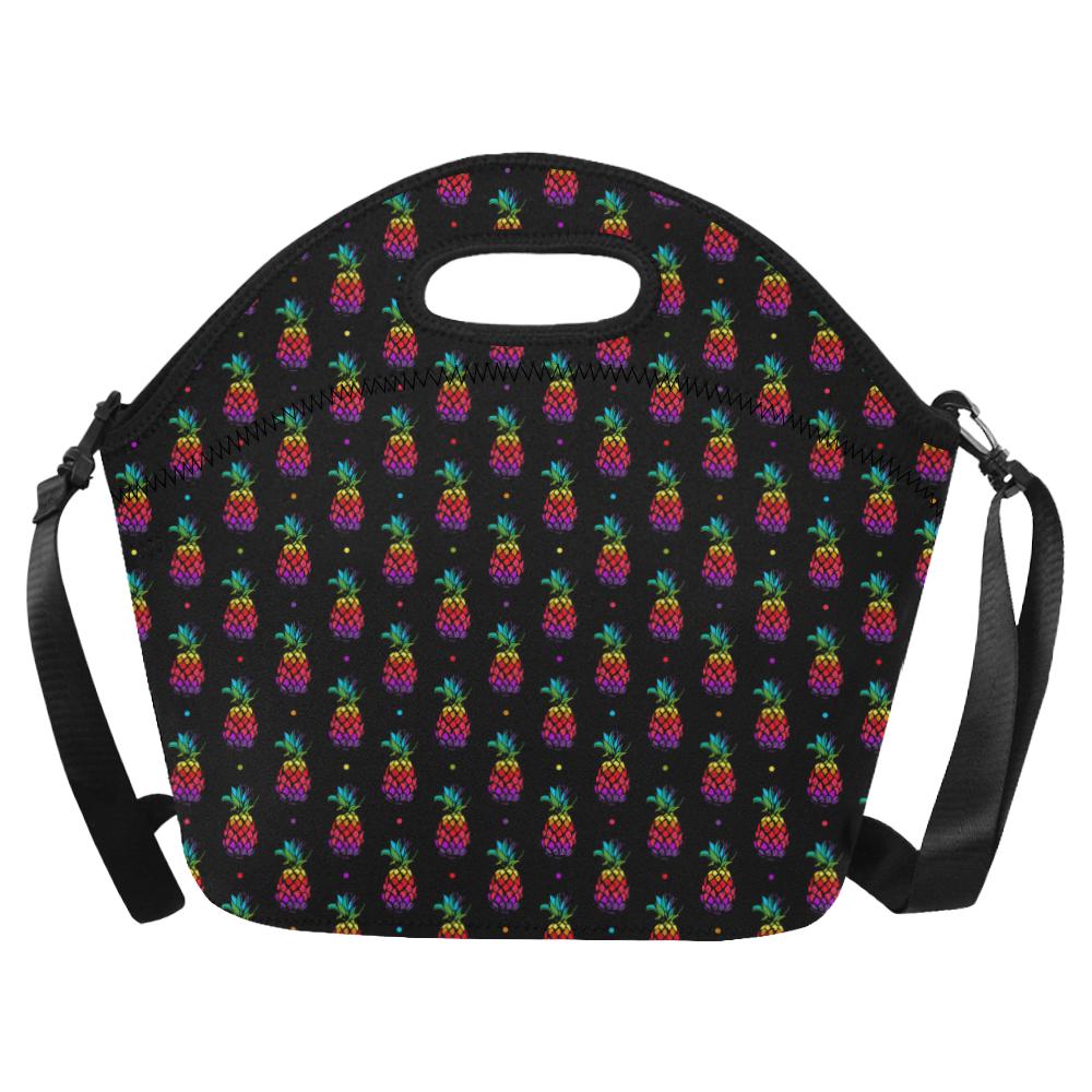 Pineapple Rainbow Dot Print Neoprene Lunch Bag (Model 1669)(Large)-JTAMIGO.COM