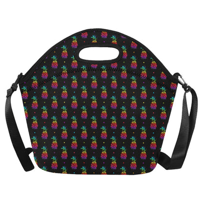 Pineapple Rainbow Dot Print Neoprene Lunch Bag (Model 1669)(Large)-JTAMIGO.COM