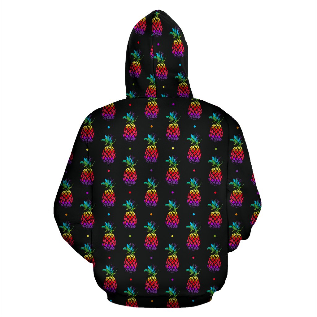 Pineapple Rainbow Dot Print Pullover Hoodie