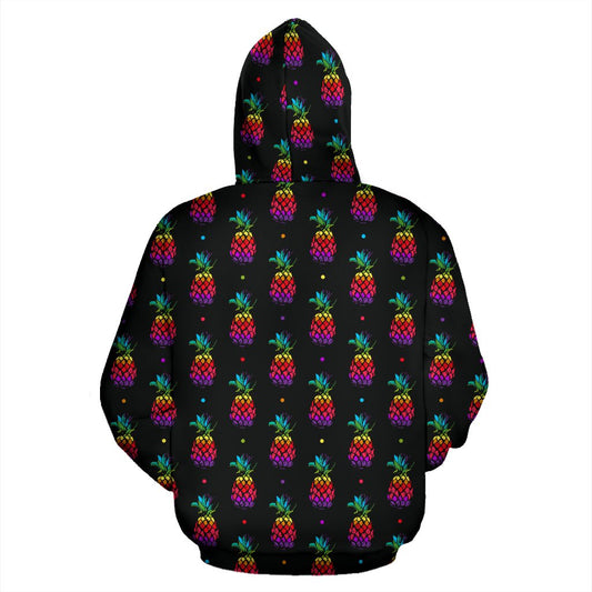 Pineapple Rainbow Dot Print Pullover Hoodie