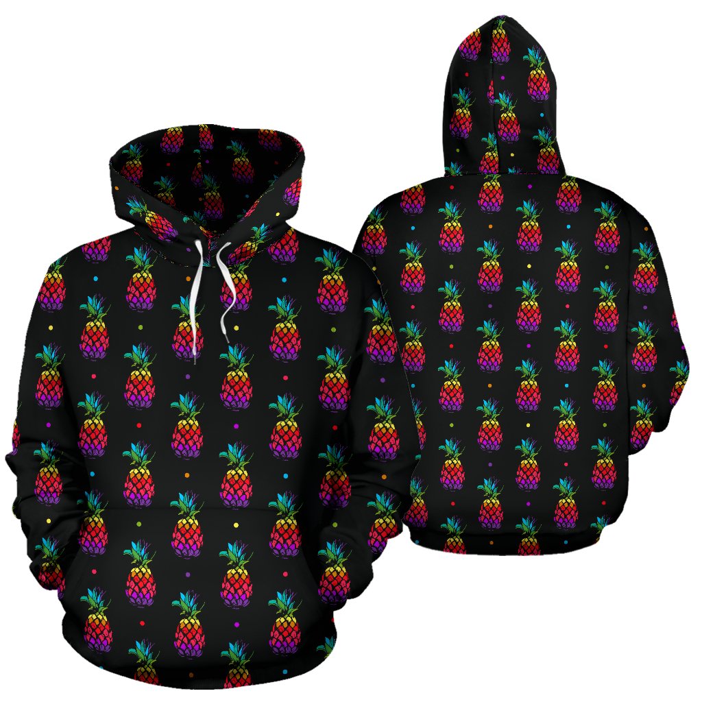 Pineapple Rainbow Dot Print Pullover Hoodie