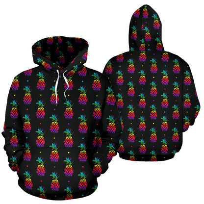 Pineapple Rainbow Dot Print Pullover Hoodie