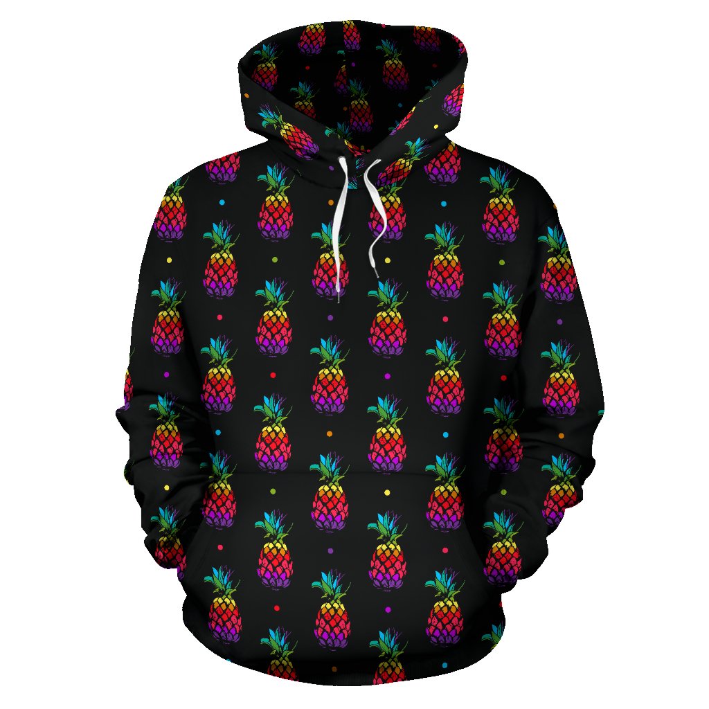 Pineapple Rainbow Dot Print Pullover Hoodie