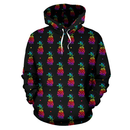Pineapple Rainbow Dot Print Pullover Hoodie