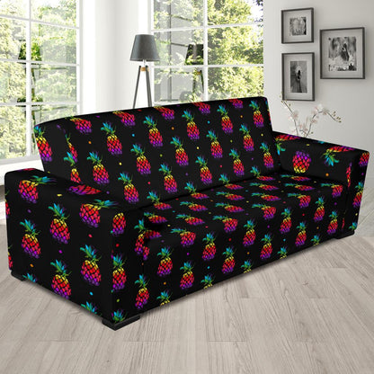 Pineapple Rainbow Dot Print Sofa Slipcover-JTAMIGO.COM