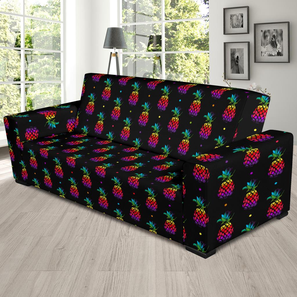 Pineapple Rainbow Dot Print Sofa Slipcover-JTAMIGO.COM
