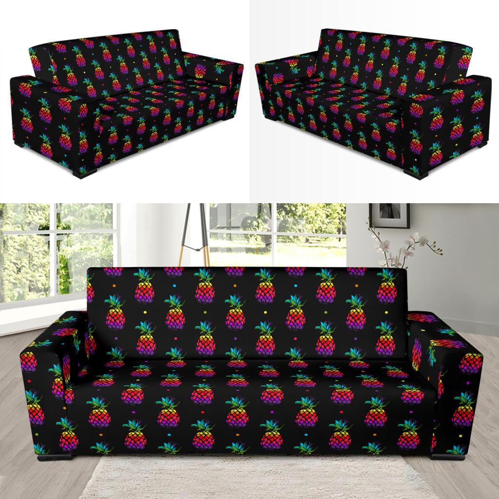 Pineapple Rainbow Dot Print Sofa Slipcover-JTAMIGO.COM