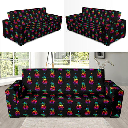 Pineapple Rainbow Dot Print Sofa Slipcover-JTAMIGO.COM