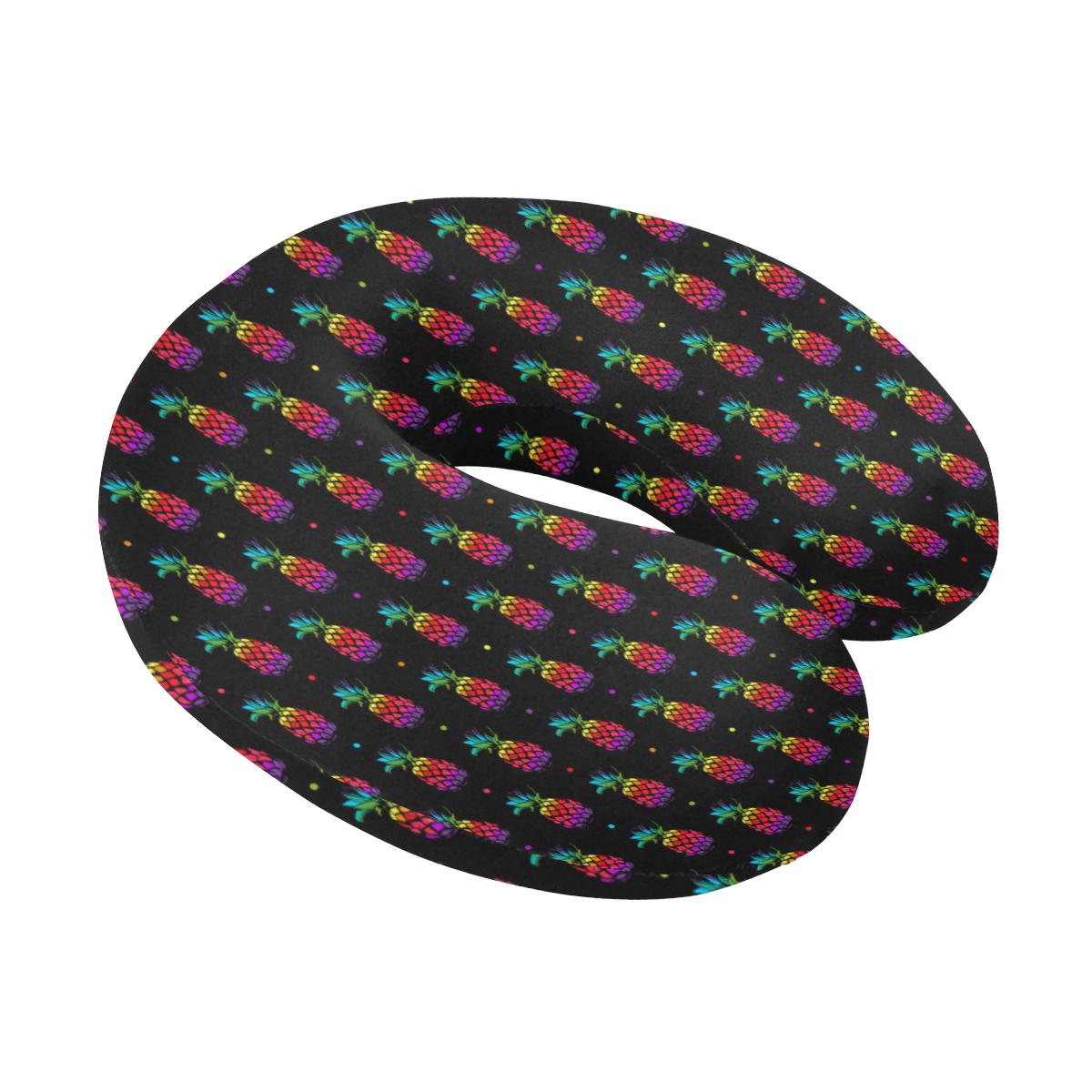 Pineapple Rainbow Dot Print U-Shaped Travel Neck Pillow-JTAMIGO.COM