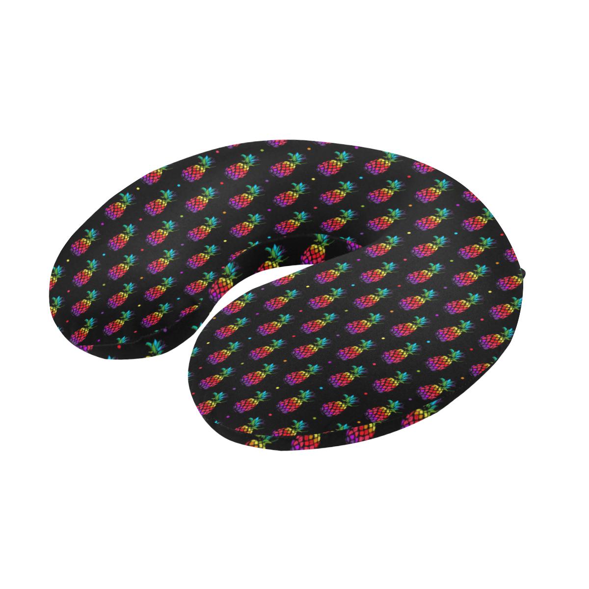 Pineapple Rainbow Dot Print U-Shaped Travel Neck Pillow-JTAMIGO.COM