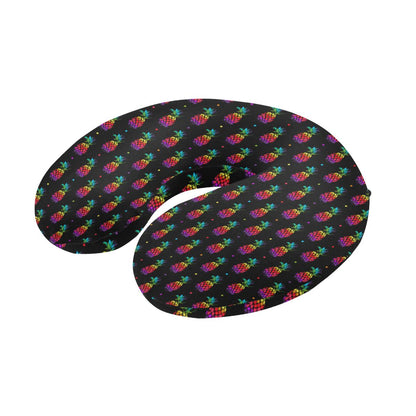 Pineapple Rainbow Dot Print U-Shaped Travel Neck Pillow-JTAMIGO.COM