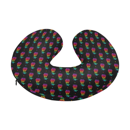 Pineapple Rainbow Dot Print U-Shaped Travel Neck Pillow-JTAMIGO.COM