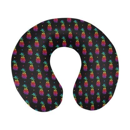 Pineapple Rainbow Dot Print U-Shaped Travel Neck Pillow-JTAMIGO.COM