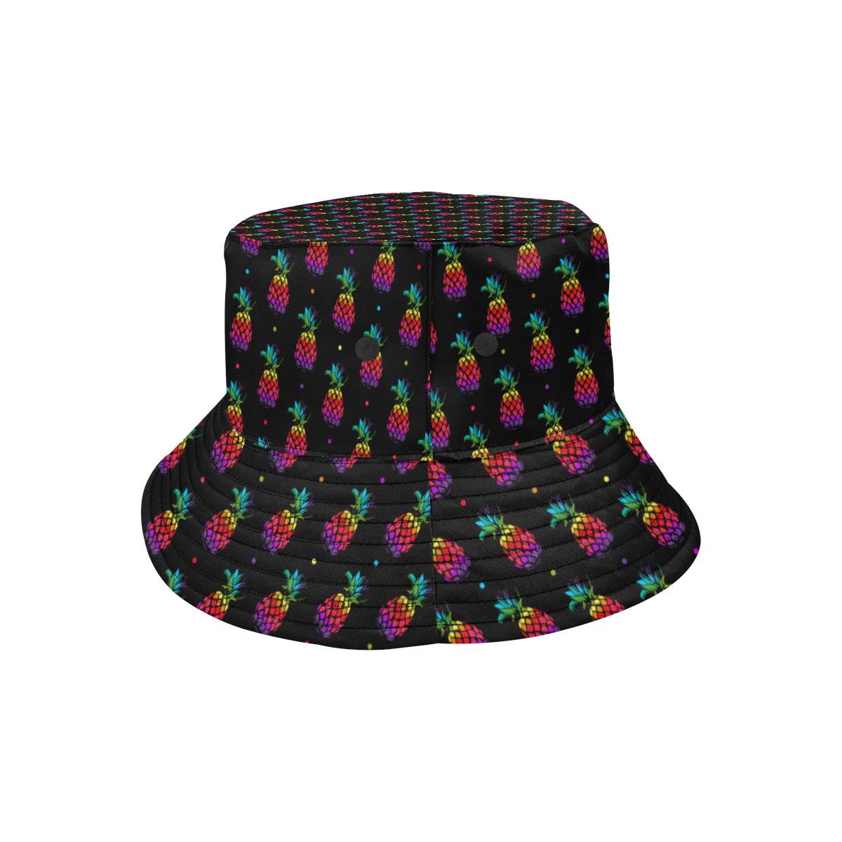 Pineapple Rainbow Dot Print Unisex Bucket Hat