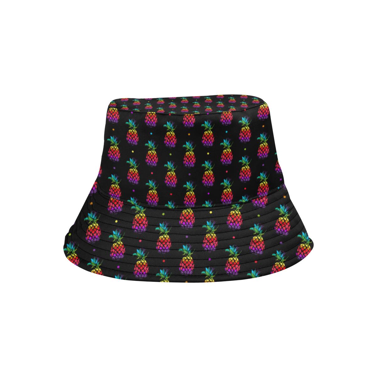 Pineapple Rainbow Dot Print Unisex Bucket Hat