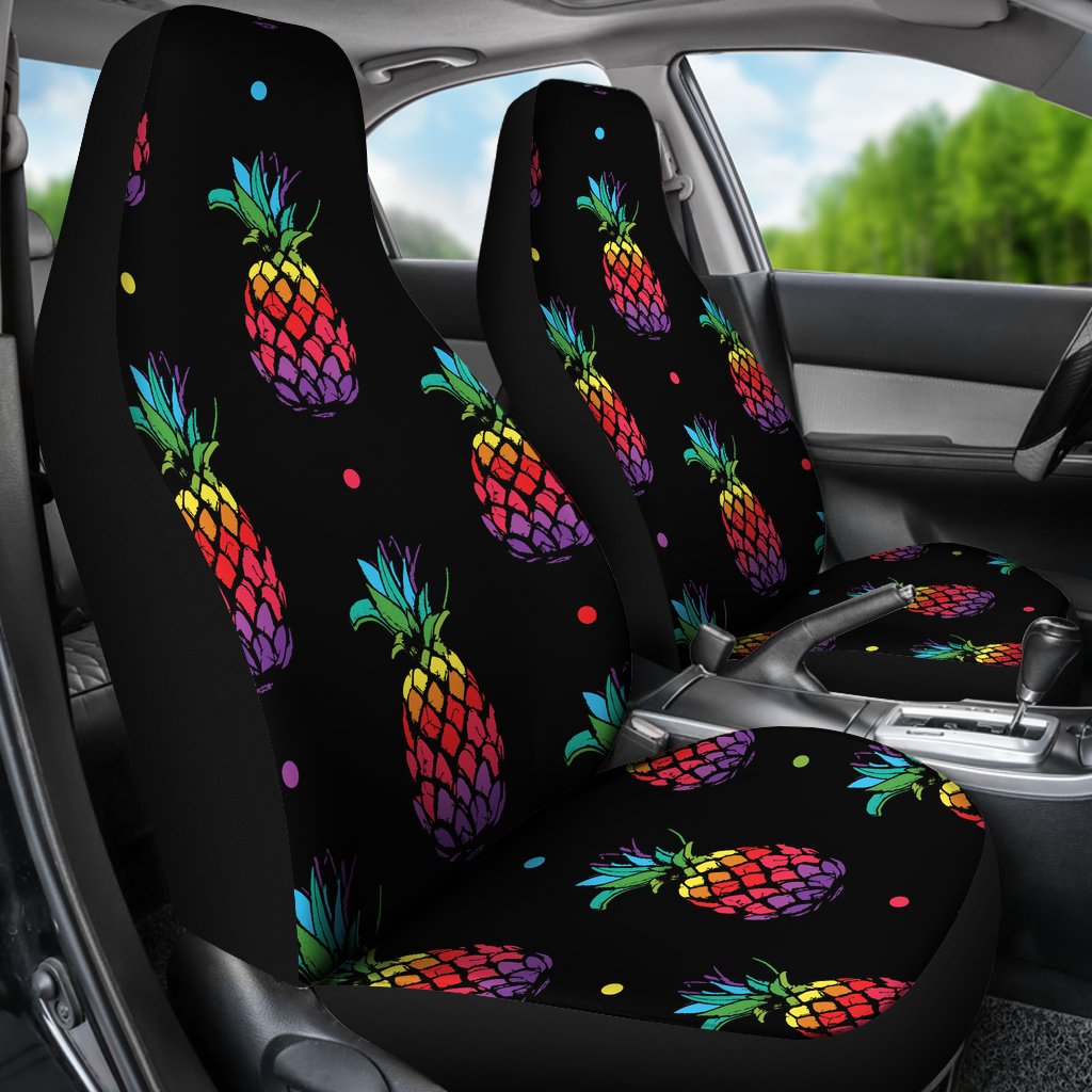 Pineapple Rainbow Dot Print Universal Fit Car Seat Covers
