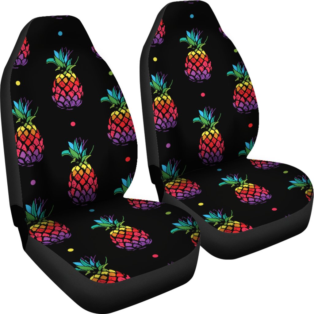 Pineapple Rainbow Dot Print Universal Fit Car Seat Covers