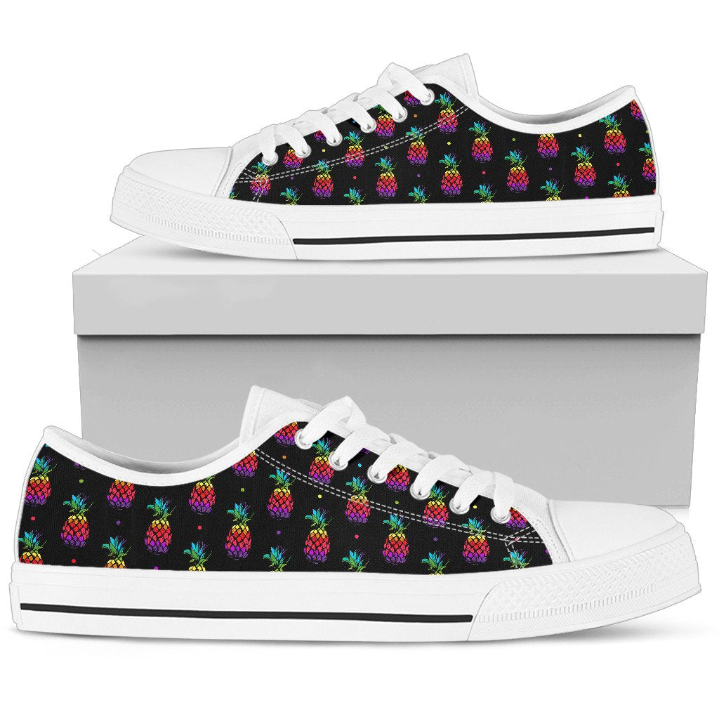 Pineapple Rainbow Dot Print Women Low Top Shoes-JTAMIGO.COM
