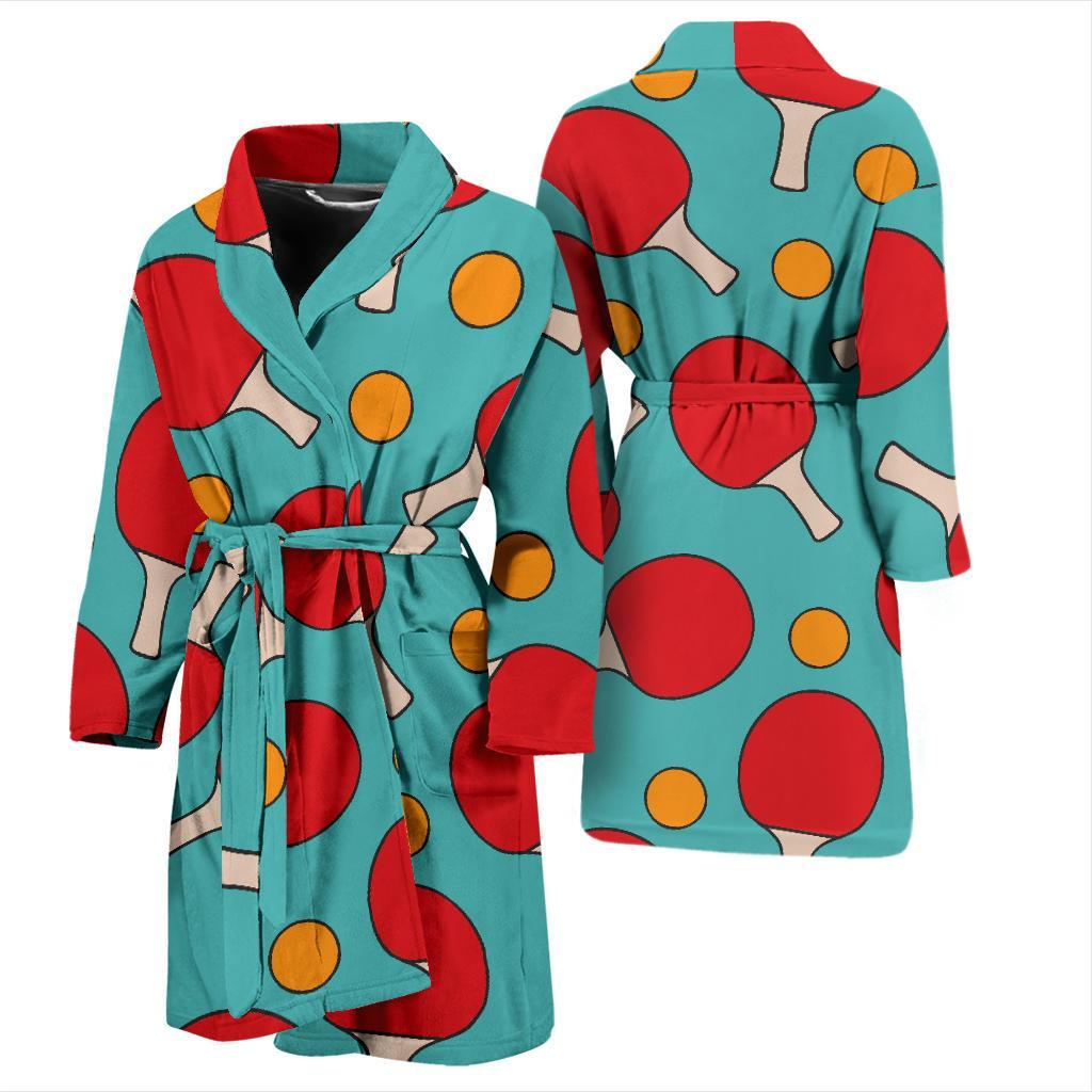 Ping Pong Pattern Print Design A01 Men Bathrobe-JORJUNE.COM