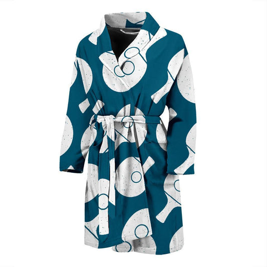 Ping Pong Pattern Print Design A02 Men Bathrobe-JORJUNE.COM