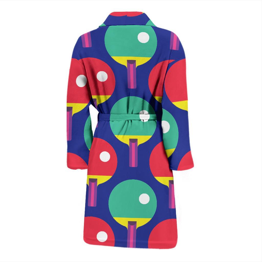 Ping Pong Pattern Print Design A03 Men Bathrobe-JORJUNE.COM