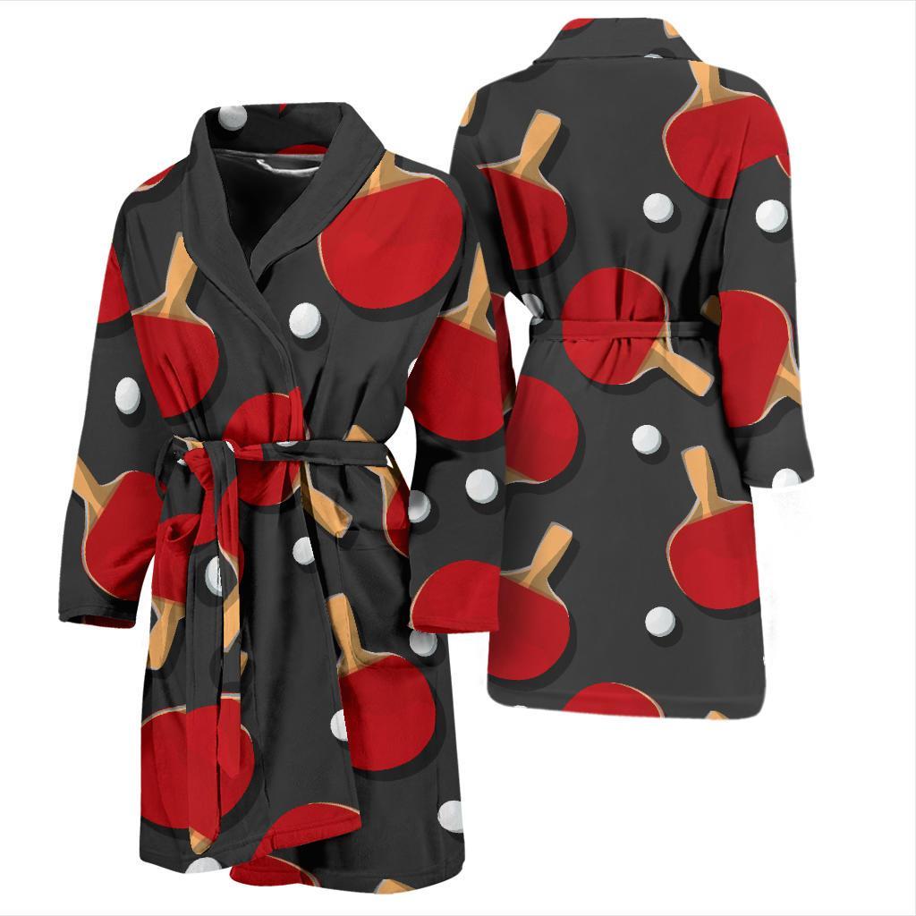 Ping Pong Pattern Print Design A05 Men Bathrobe-JORJUNE.COM