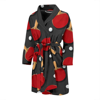 Ping Pong Pattern Print Design A05 Men Bathrobe-JORJUNE.COM