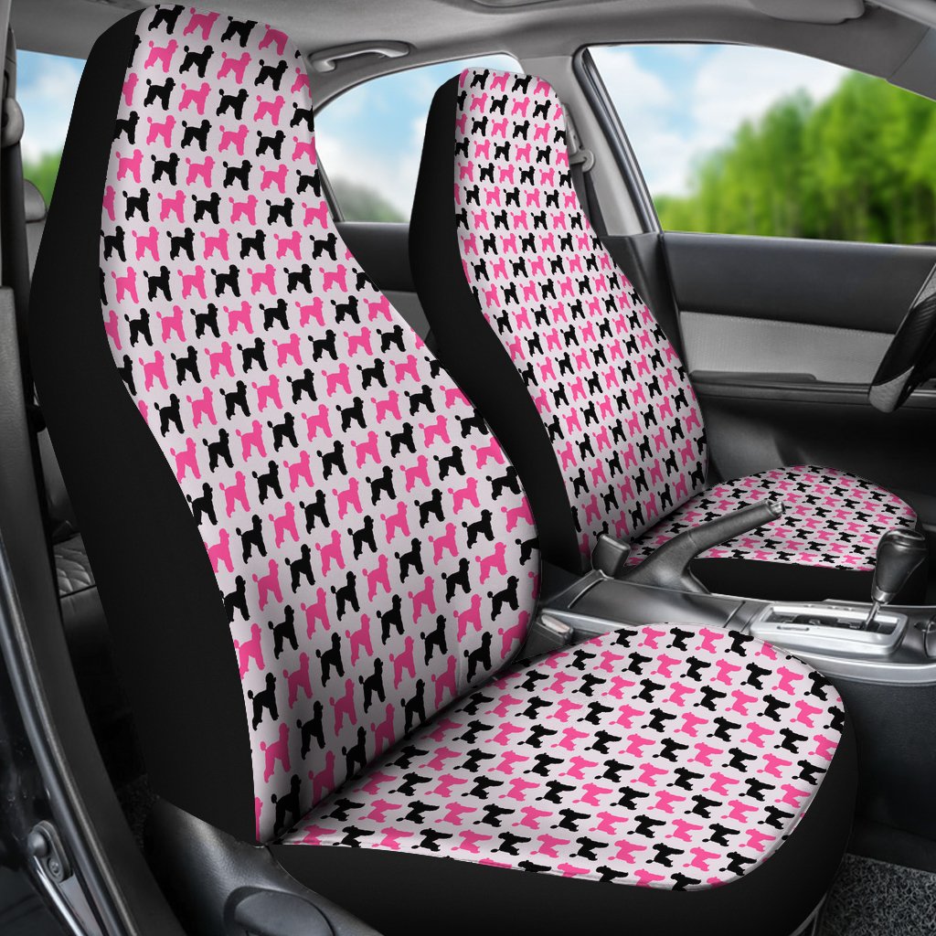 Pink Poodle Dog Print Universal Fit Car Seat Covers