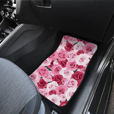 Pink Red Rose Pattern Print Car Floor Mats