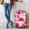 Pink Red Rose Pattern Print Luggage Cover Protector